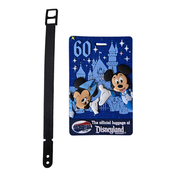 Disney 60th Anniversary Mickey Mouse & Minnie Mouse Luggage Tag - Picture 1 of 2